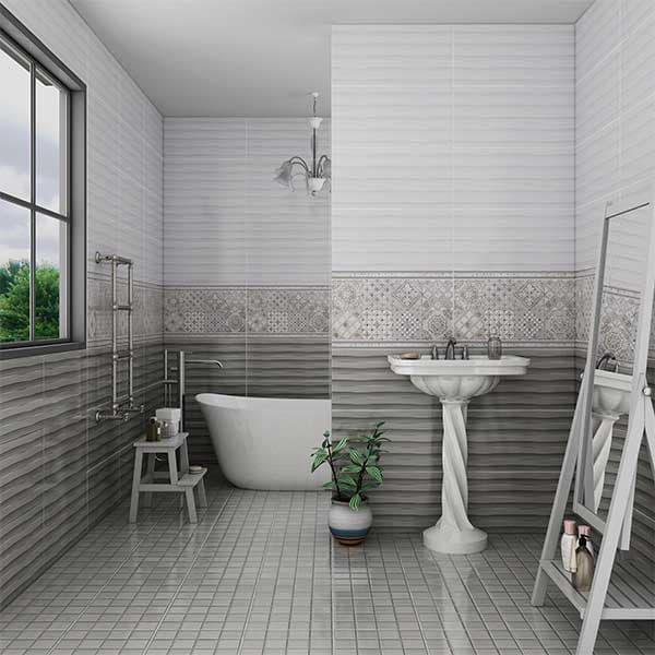 تصویر 2 از کاشی طرح دار حمام سرامیکی ضد آب