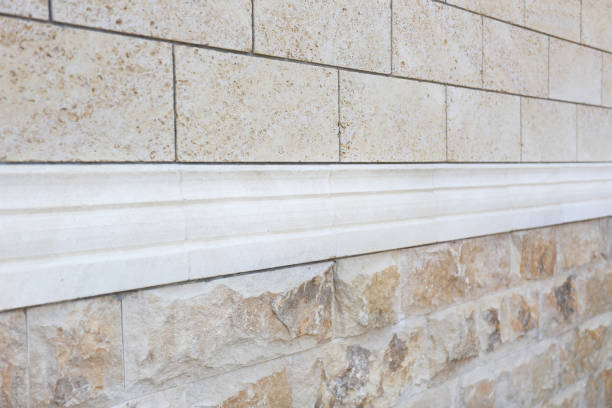 سنگ تراورتن موج دار کرم ممتاز نمای کلاسیک