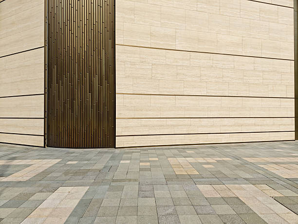 تصویر 1 از سنگ تراورتن چرمی مات کاربرد معماری مدرن