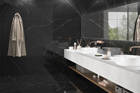 کاشی طرح دار سفید مشکی بافت مینیمال مات