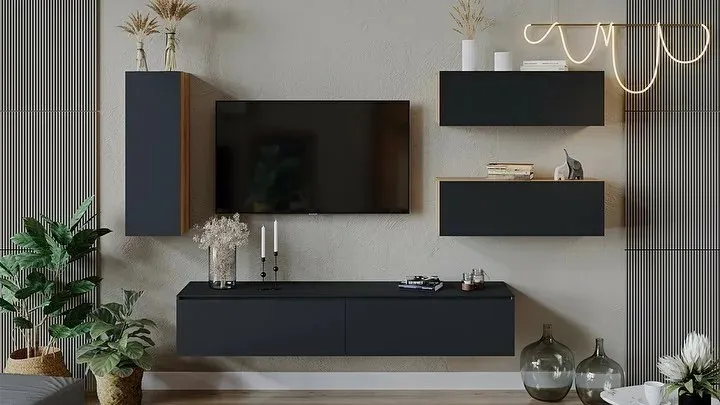 میز تلویزیون شیک اسپانیایی با جلوه ای طبیعی و دلنشین