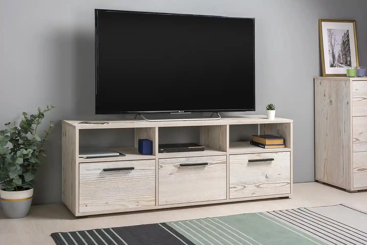 تصویر 4 از میز تلویزیون شیک و پیشرفته برای انواع تلویزیون های دیجیتال با محفظه کابل مخفی