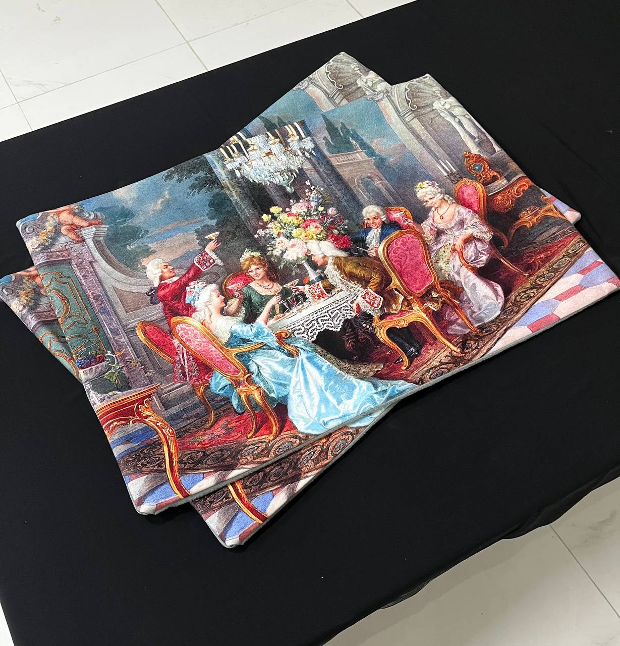 تصویر 2 از قیمت ارزان و تامین عمده و مستقیم روبالشتی مخمل کلاسیک لمینیت شده جفتی