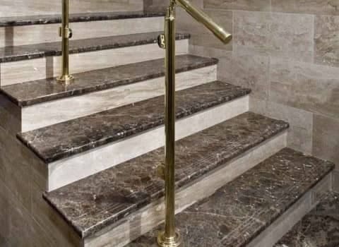 تصویر 1 از سنگ پله سفید مشکی قطعه مقاوم ضد لغزش