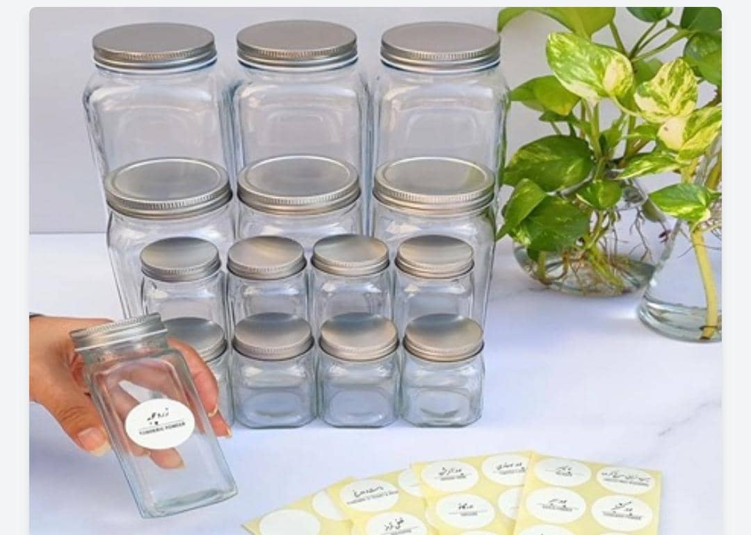 تصویر 1 از قیمت جار شیشه ای مربع + خرید باور نکردنی