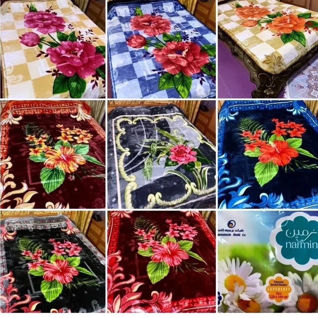 قیمت ارزان ‌و پخش با کیفیت پتو نرمین گلدار دونفره