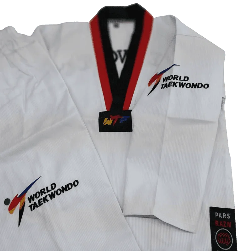 لباس رزمی تکواندو پارچه کتان درجه یک