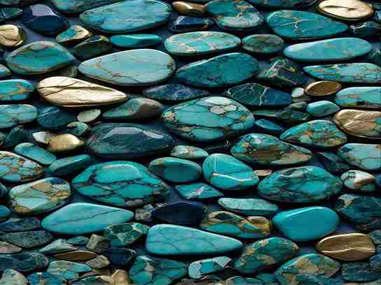 تصویر 1 از سنگ فیروزه آبی  زیبا و نایاب برای استفاده در انواع زیورآلات