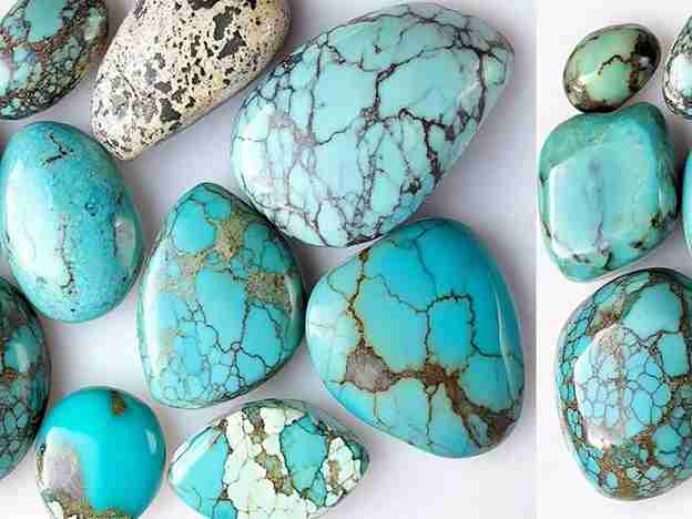 سنگ فیروزه شجری با طرح های طبیعی و خاص مناسب طراحی های منحصر به فرد