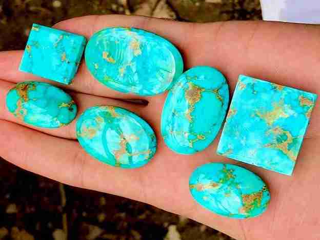 تصویر 4 از سنگ فیروزه شجری با طرح های طبیعی و خاص مناسب طراحی های منحصر به فرد