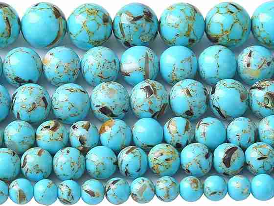 سنگ فیروزه زرینی طبیعی با رگه های زیبا و منحصر به فرد مناسب کارهای خاص