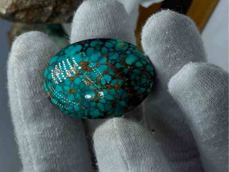 تصویر 1 از سنگ فیروزه خالص وزیبا با ظاهر جذاب مناسب زیور آلات