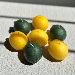 شمع لیمو خوشبو با طرح زیبا مناسب تزیین میز جشن