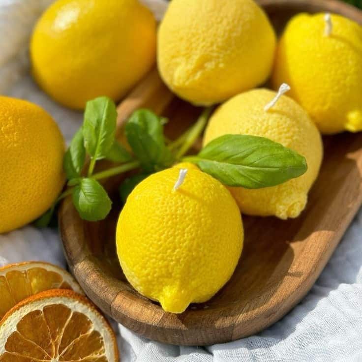 تصویر 3 از شمع لیمو خوشبو با طرح زیبا مناسب تزیین میز جشن
